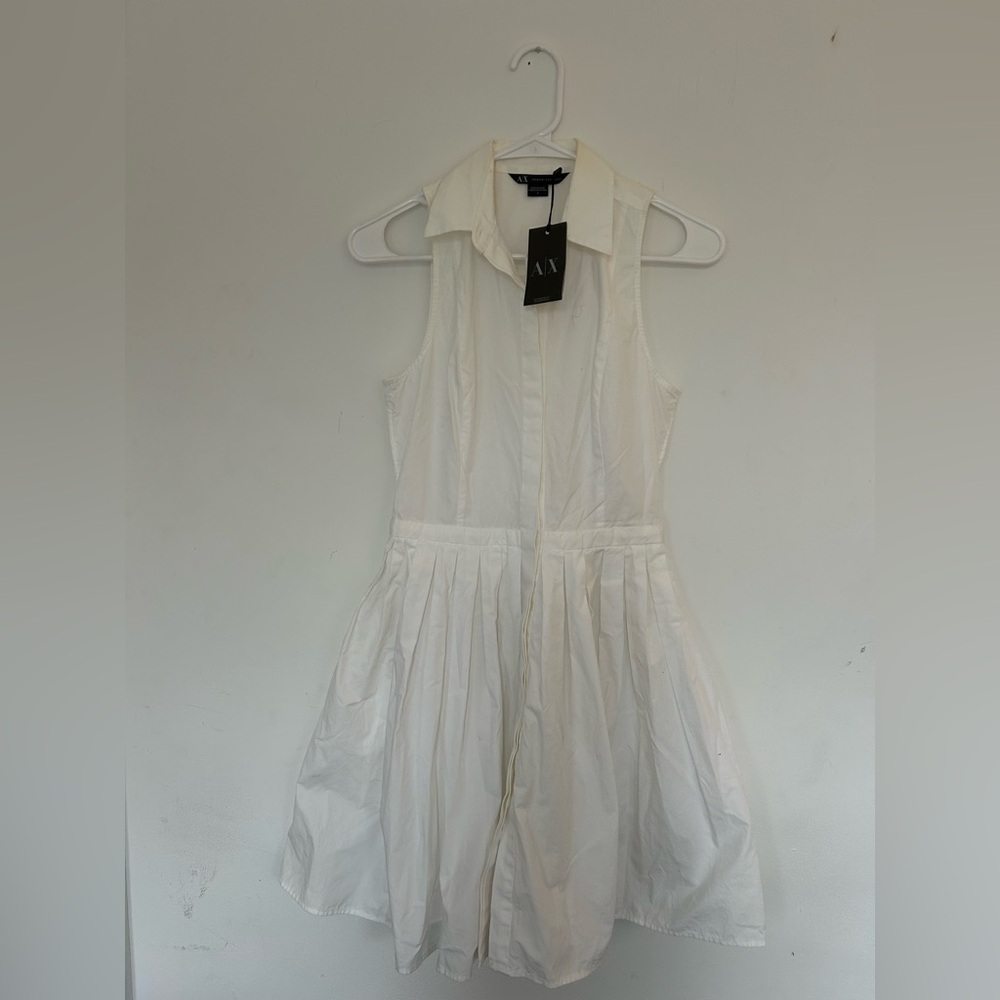 Armani Exchange Ivory Sleeveless Jumpsuit (100% cotton)